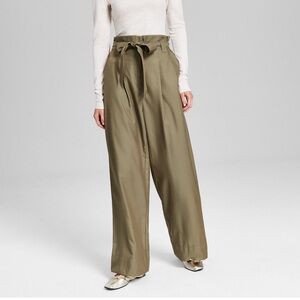 Paper Bag Straight Leg Trouser - Plus Size